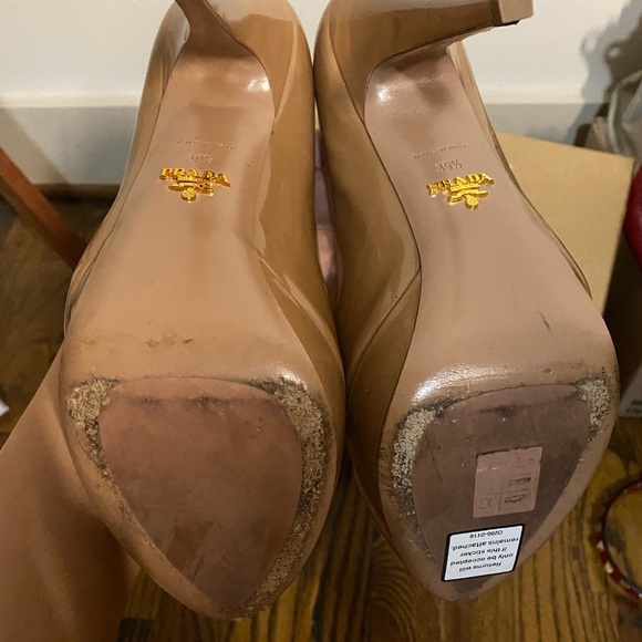 Prada Nude Leather Heels - Picture 4 of 5